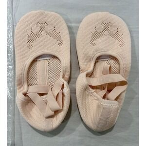 Knit Ballet Slippers Girls Drawstring Free Split Sole PInk  Sz 6 36 NWOT